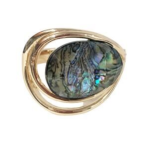 Robert Lee Morris Soho Midnight Hour Bracelet Abalone Stone Gold